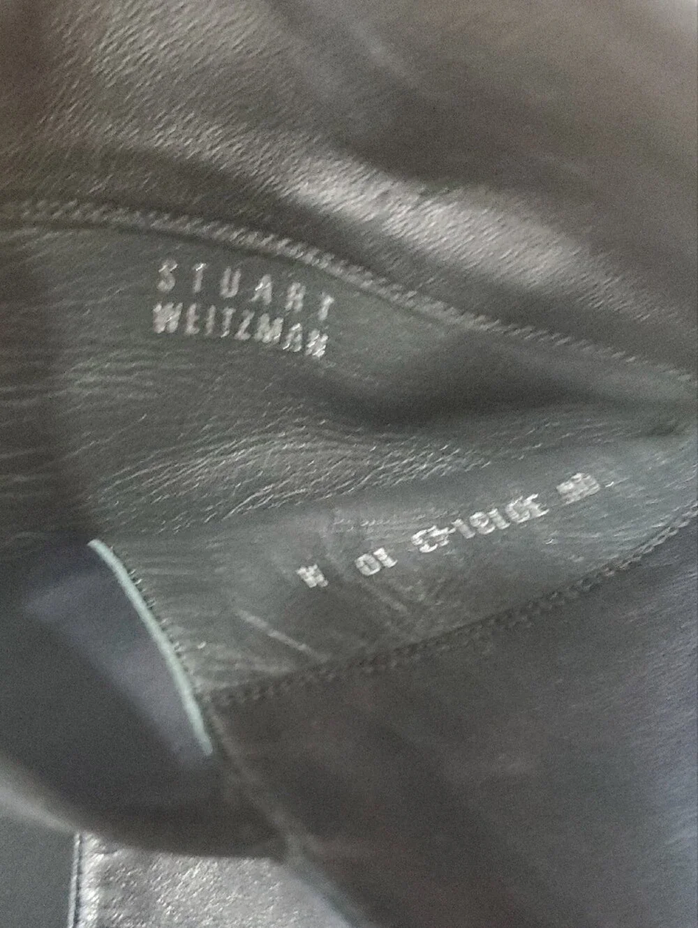 Stuart Weitzman Black Over-the-Knee Leather  Stretch Riding Boots Size 10